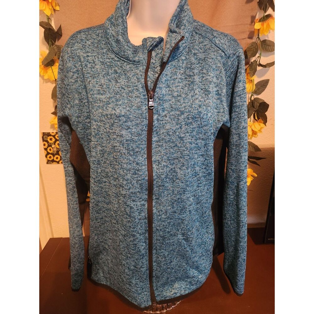 Marc New York Women's Blue Heather Full Zip Jacket Size XL Activewear Coat